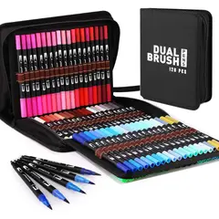 HAPPY LAPIZ - Estuche 120 Marcadores Doble Punta - Incluye Curso Lettering