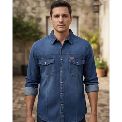Imagen 2 del producto Camisa Jeans Manga Larga Hombre Mezclilla