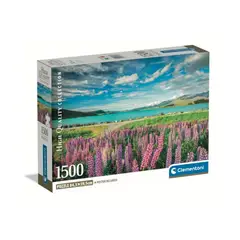 CLEMENTONI - Puzzle 1500 piezas Lupins en Lago Tekapo Compact