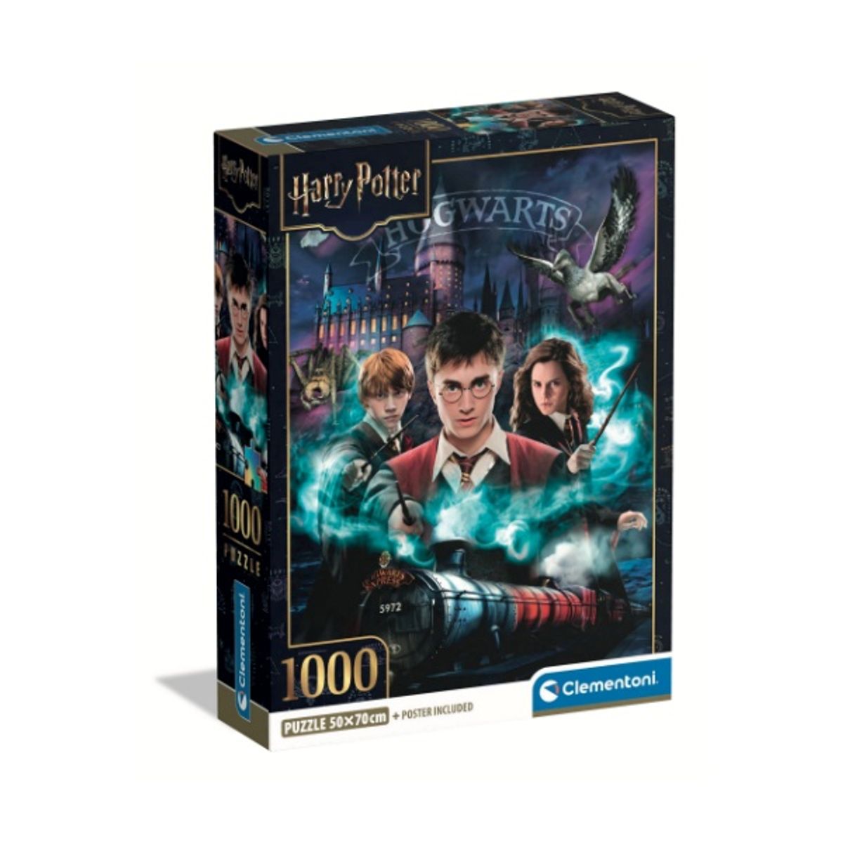 CLEMENTONI - Puzzle 1000 piezas Harry Potter Hogwart Compact