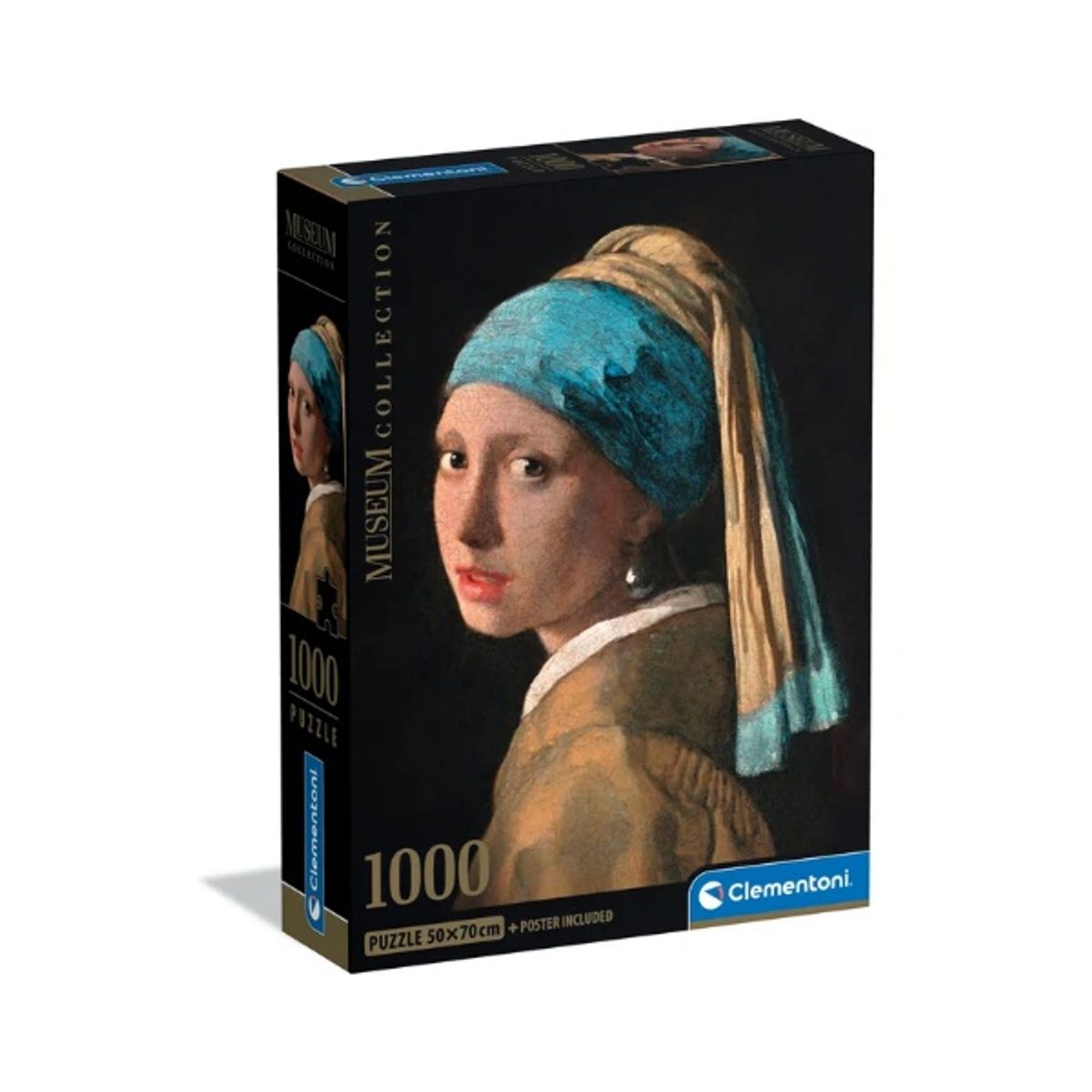 CLEMENTONI - Puzzle 1000 piezas Museo Mujer con Perla  VERMEER Compact