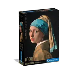 CLEMENTONI - Puzzle 1000 piezas Museo Mujer con Perla VERMEER Compact