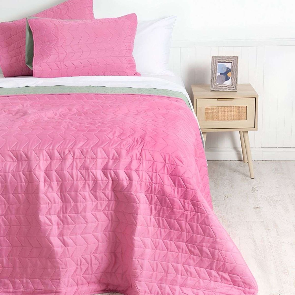 MASHINI - Cubrecama Colcha Quilt Bicolor 2 plazas Mashini