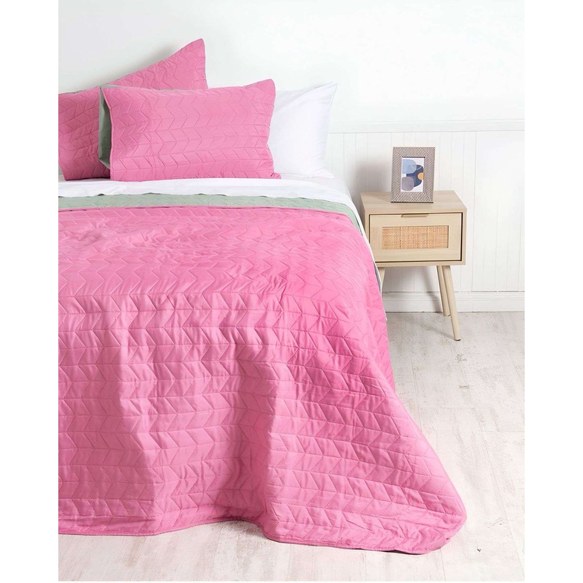 MASHINI - Cubrecama Colcha Quilt Bicolor 2 plazas Mashini