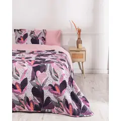 MASHINI - Cubrecama Colcha Quilt mas Juego de Sábana Liso 2 Plaza