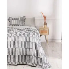 MASHINI - Cubrecama Colcha Quilt mas Juego de Sábana Liso 2 Plaza