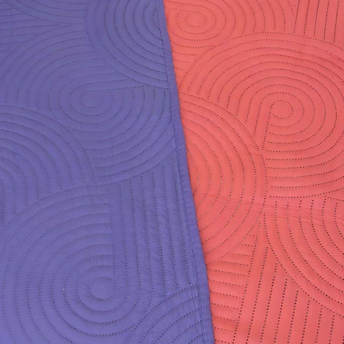 DORAL - Cubrecama Colcha Quilt Hotpress Liso Bicolor King Doral