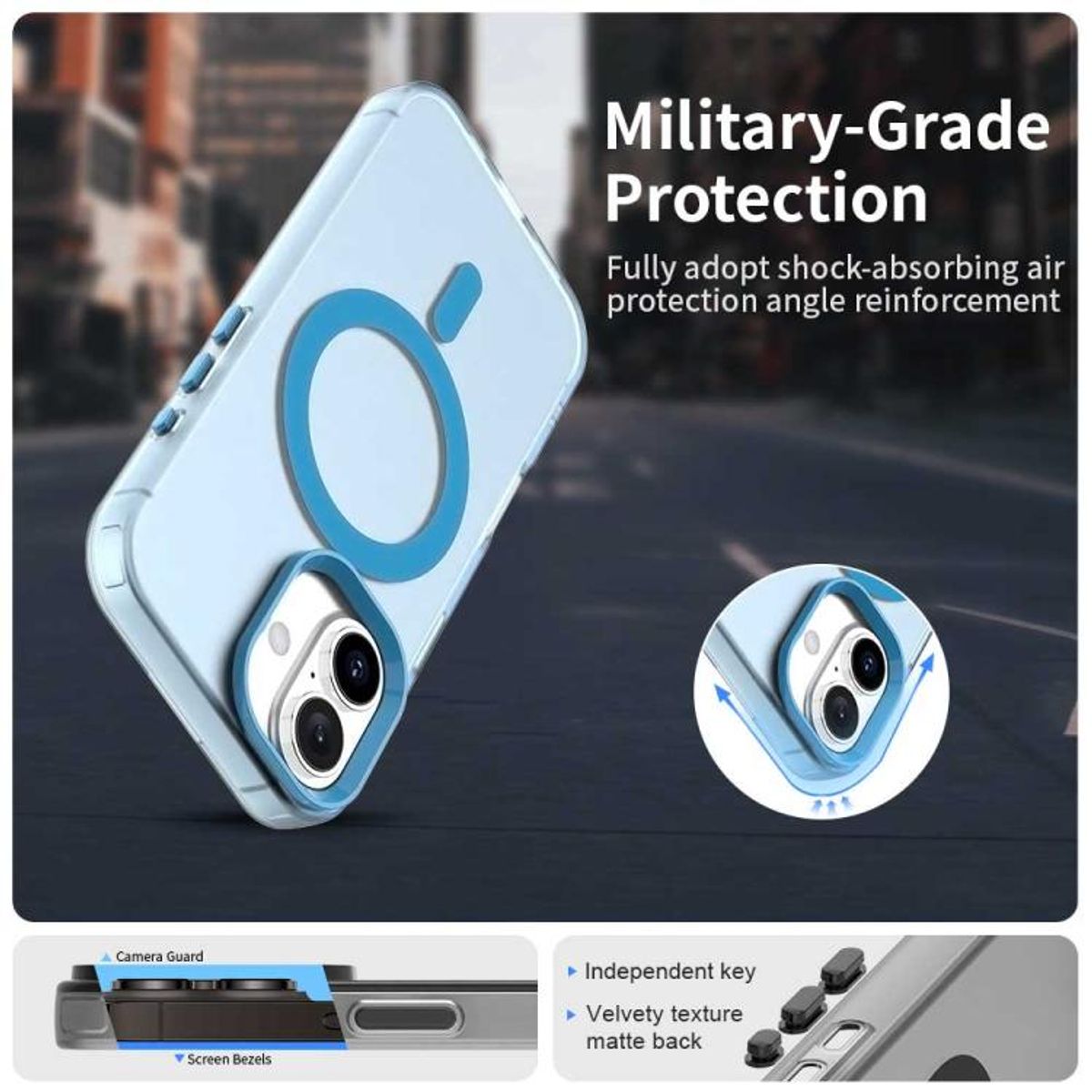 GENERICO - Carcasa para iPhone 17 Compatible Carga Magnética - Celeste