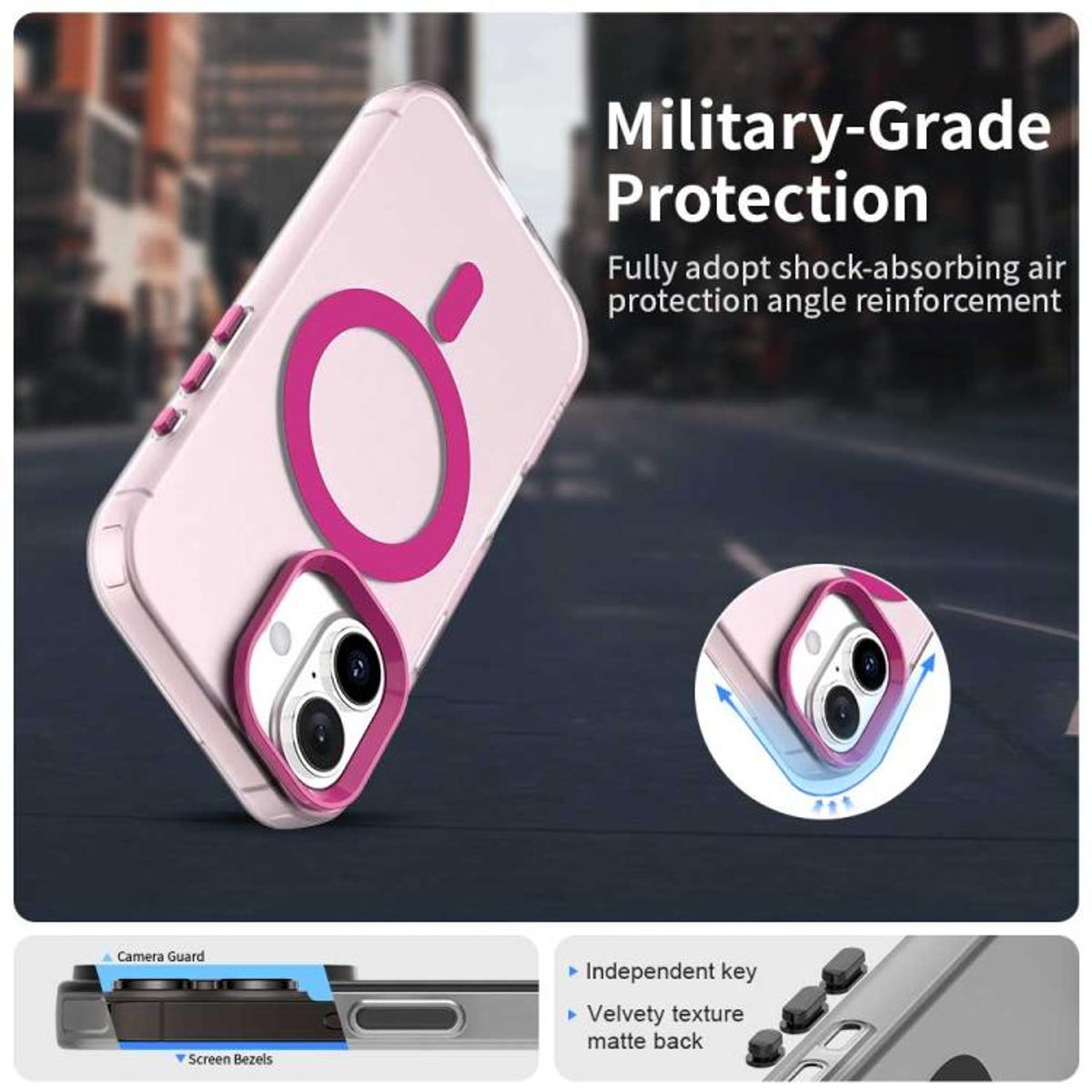 GENERICO - Carcasa para iPhone 17 Compatible Carga Magnética - Rosa