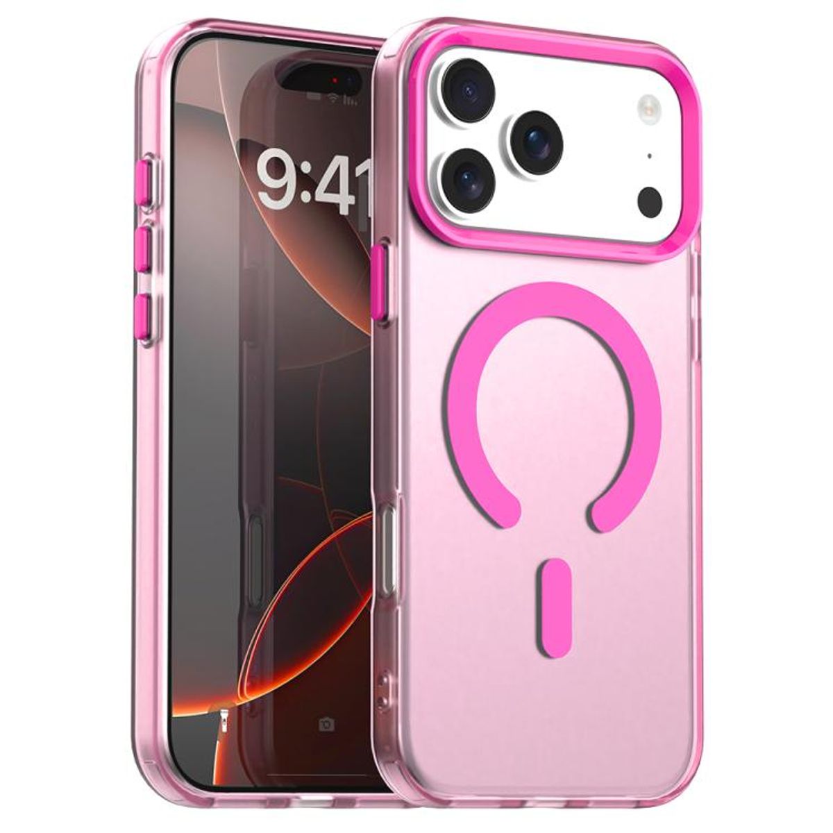GENERICO - Carcasa para iPhone 17 Pro Compatible Carga Magnética - Rosa