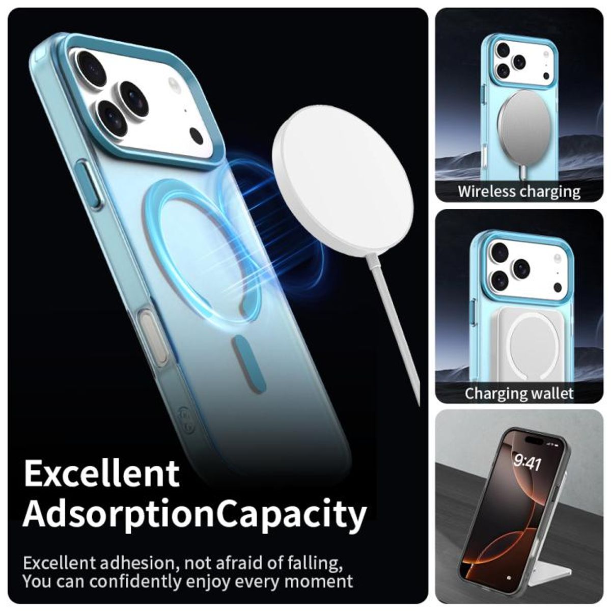 GENERICO - Carcasa para iPhone 17 Pro Max Compatible Carga Magnética - Celeste