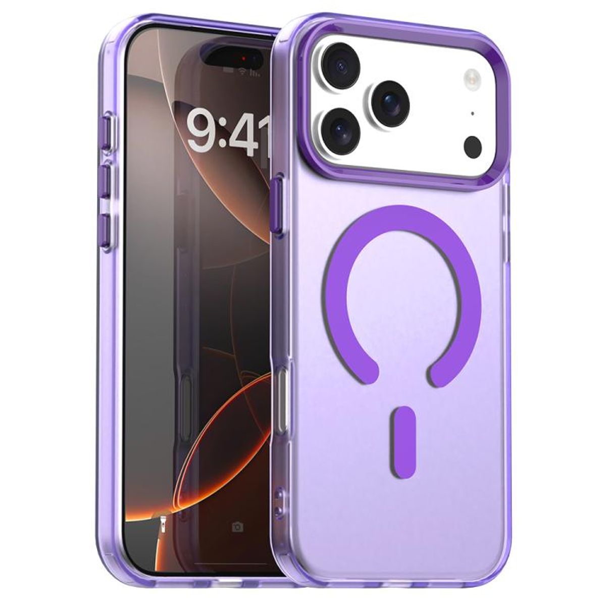 GENERICO - Carcasa para iPhone 17 Pro Max Compatible Carga Magnética - Lila