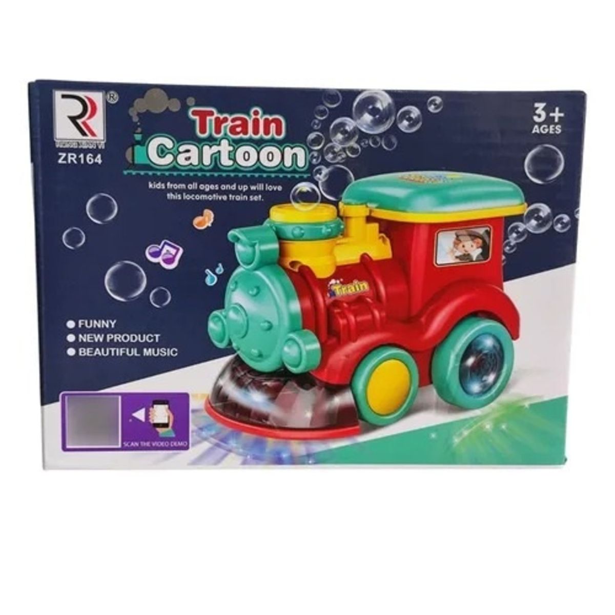 GENERICO - PACK X 3 JUGUETE LOCOMOTORA LANZA BURBUJAS 2025