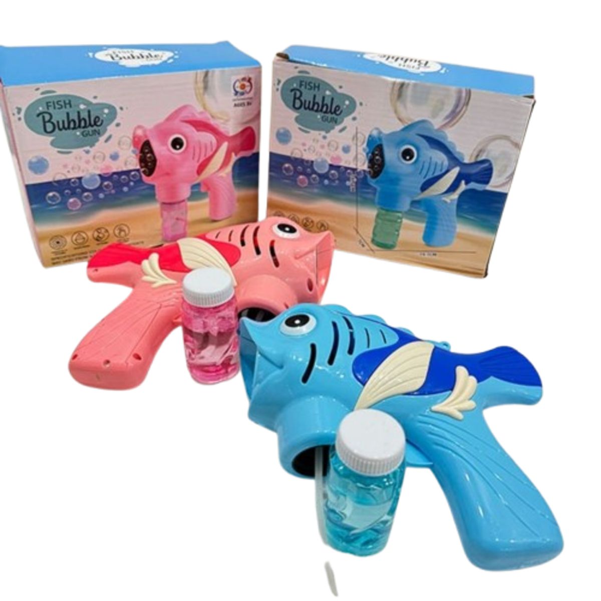 GENERICO - PACK X 3 JUGUETE LANZA BURBUJA DELFIN 2 TONOS 10 TIROS NEW2024
