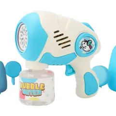 GENERICO - PACK X 3 JUGUETE LANZA BURBUJA UNICORNIO CELESTE