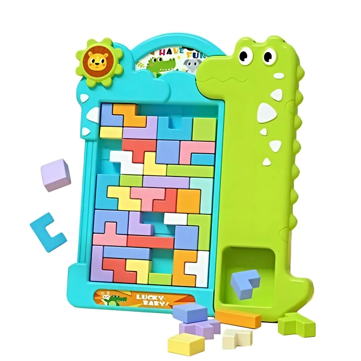 GENERICO - Juego de lógica educativa Tetris Montessori para niños con bloques 3D
