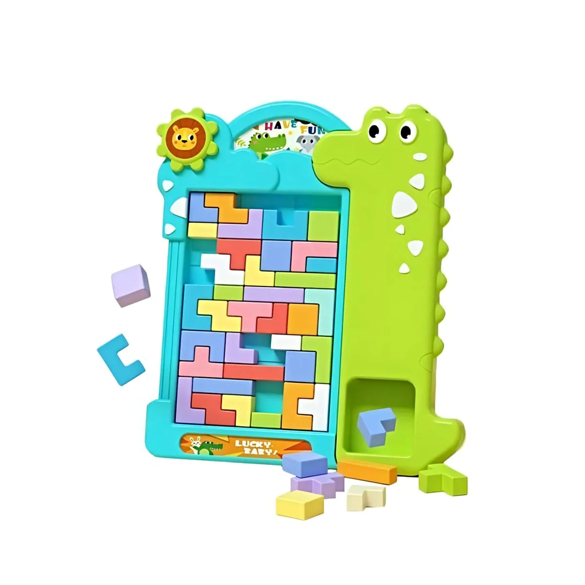 GENERICO - Juego de lógica educativa Tetris Montessori para niños con bloques 3D