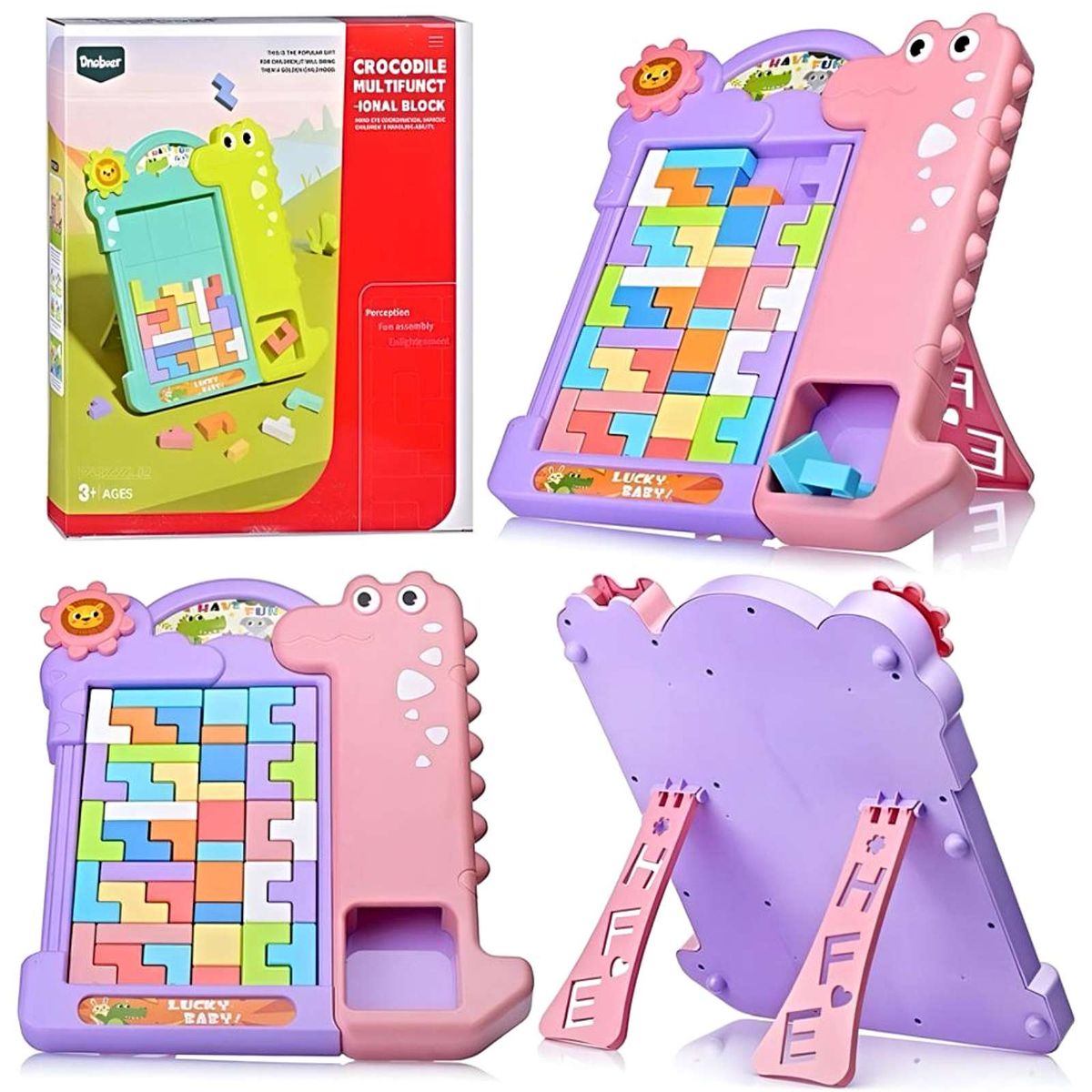 GENERICO - Juego de lógica educativa Tetris Montessori para niños con bloques 3D