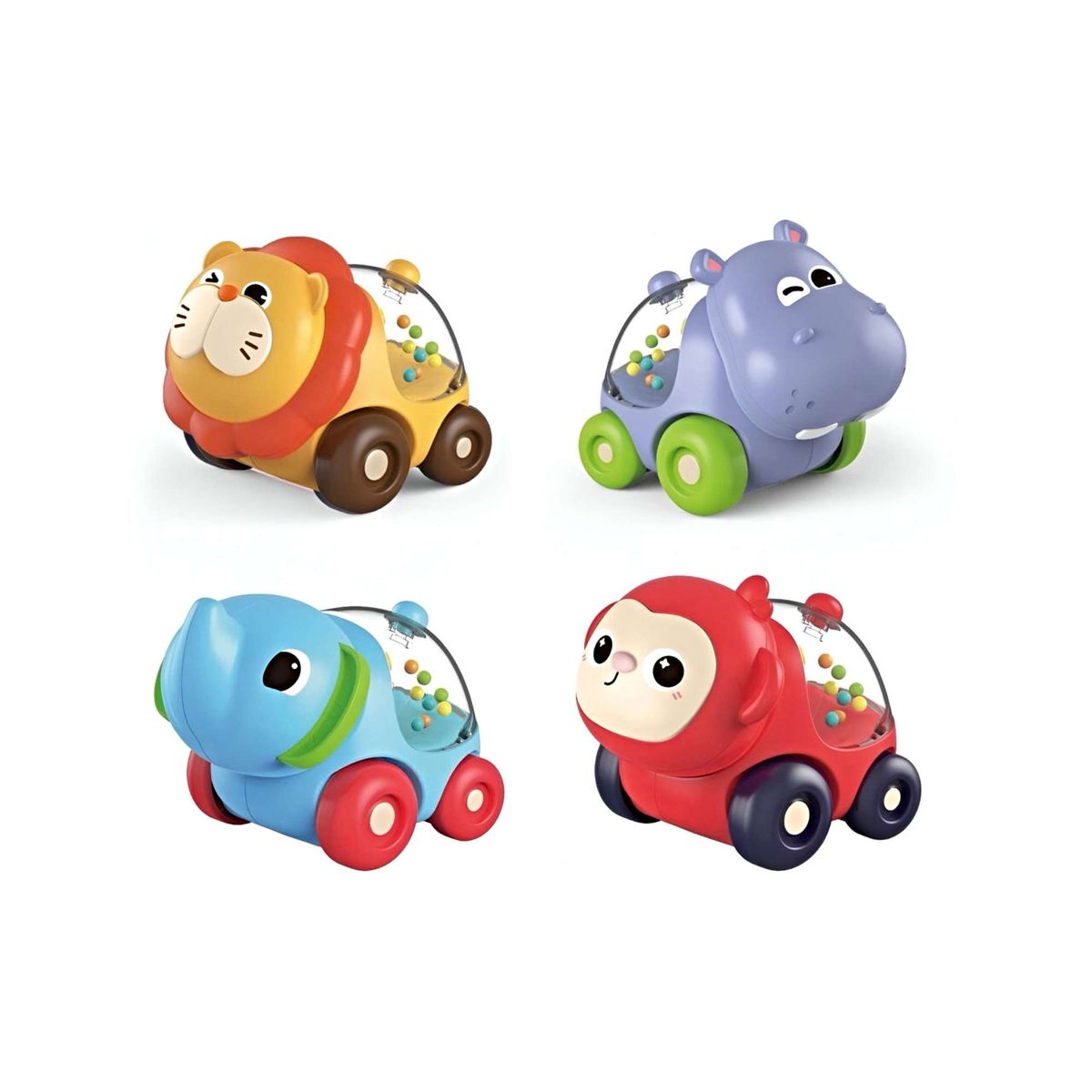 GENERICO - Set de 4 Coches para Niños diseño Animales