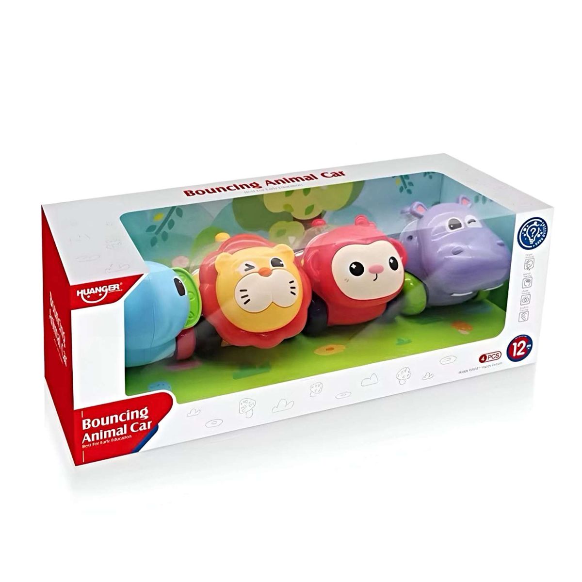 GENERICO - Set de 4 Coches para Niños diseño Animales