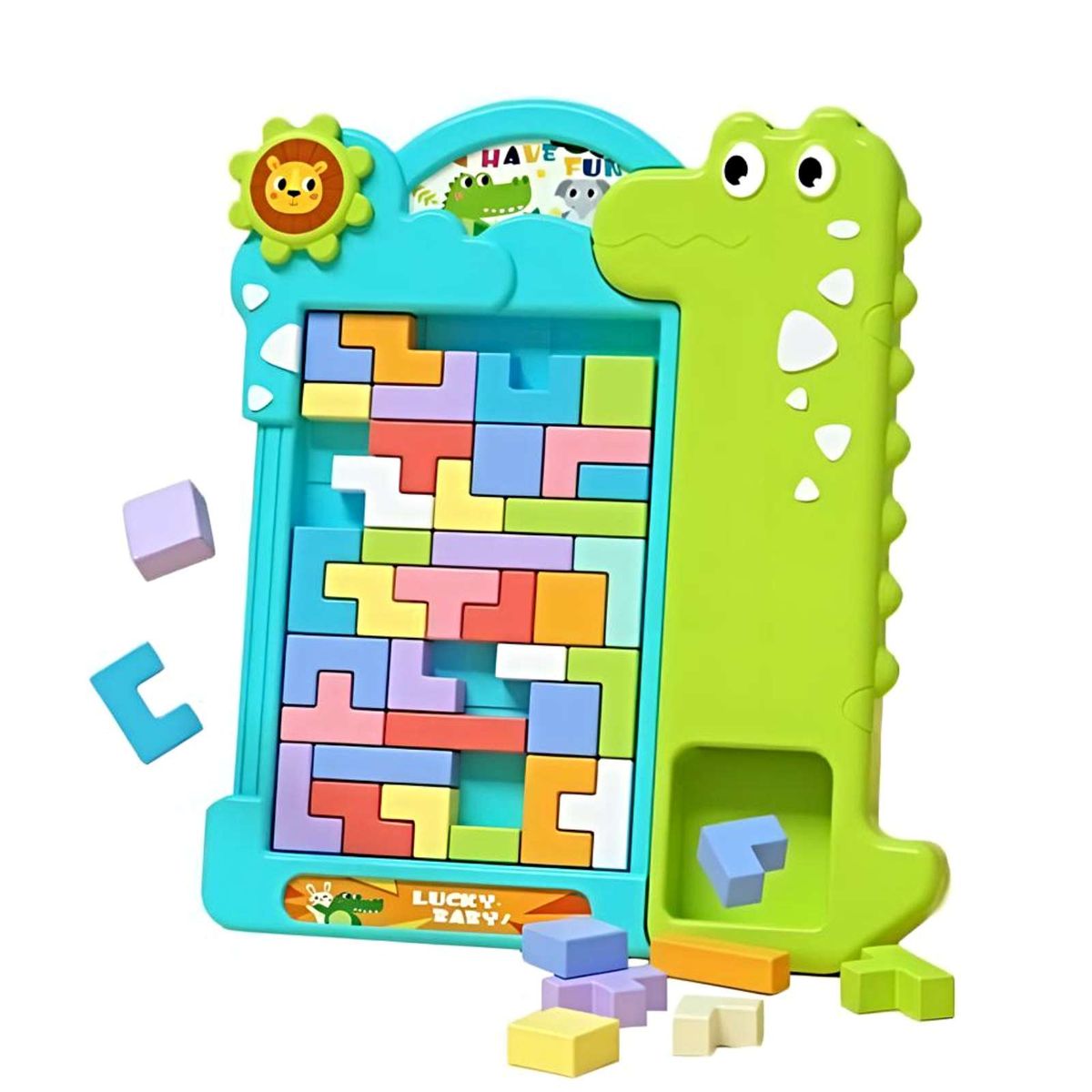 GENERICO - Juego de lógica educativa Tetris Montessori para niños con bloques 3D