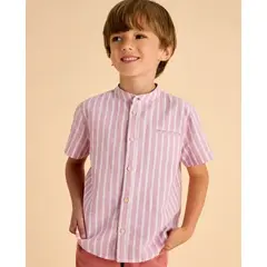MAYORAL - Camisa a rayas botones cuello mao niño
