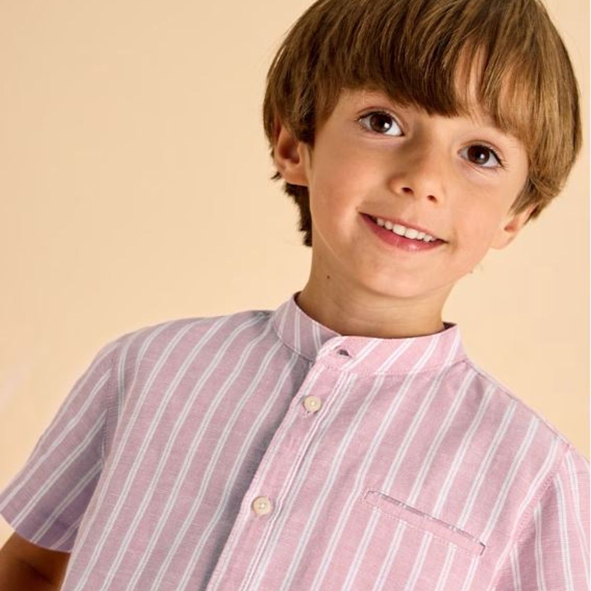 MAYORAL - Camisa a rayas botones cuello mao niño