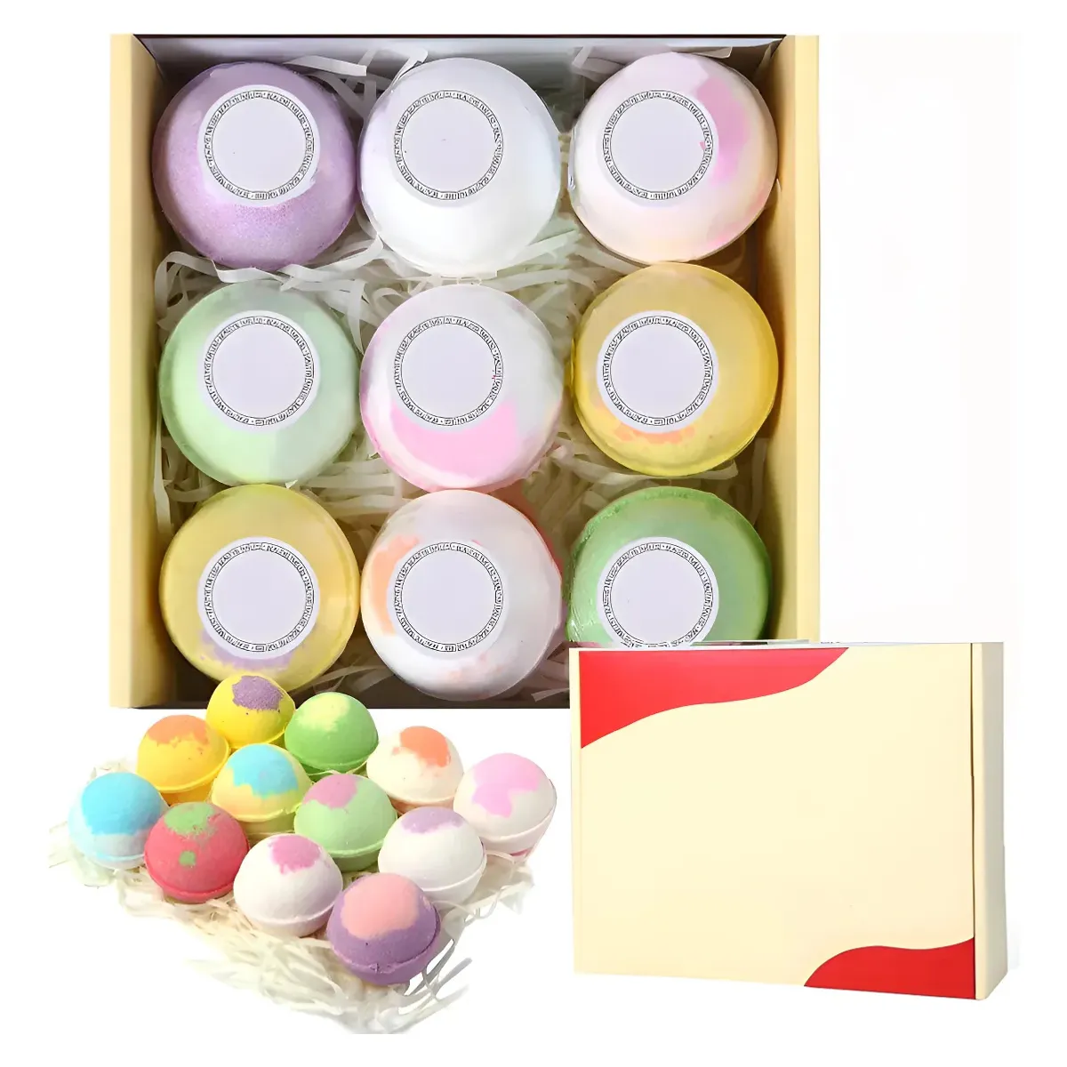 KUANGYE - Set de Regalo Bombas de Baño para Mujer Bola Efervescente Aromática Para Baño De Tina Relajante X9