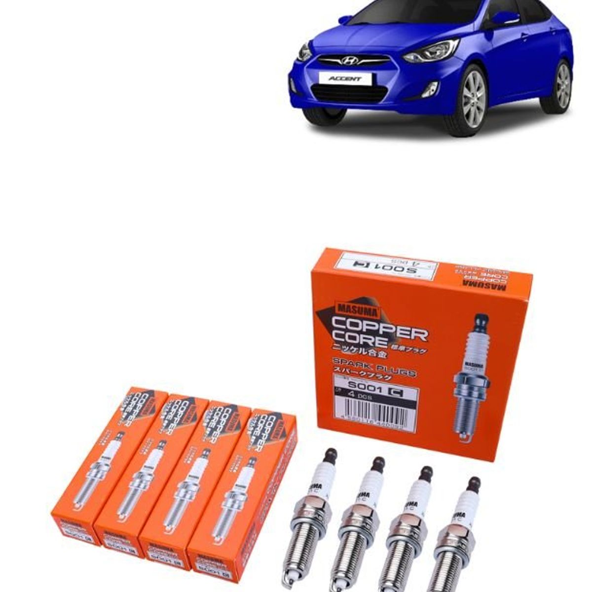 GENERICO - Bujías Iridio Masuma Pack 4 Para Hyundai Accent IV S001C