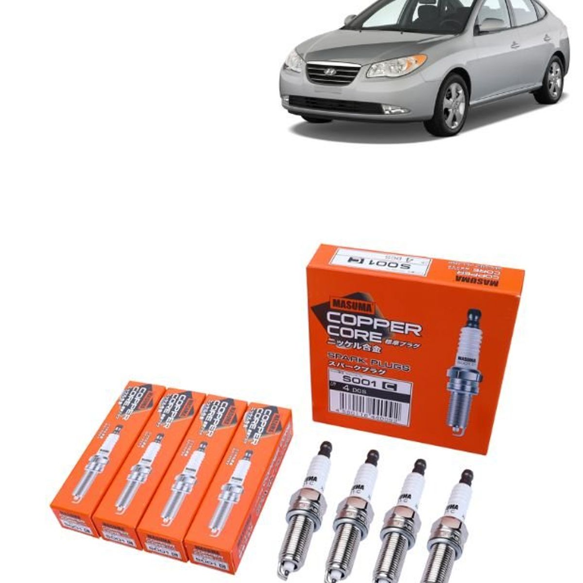 GENERICO - Bujías Iridio Masuma Pack 4 Para Hyundai Elantra 16L S001C