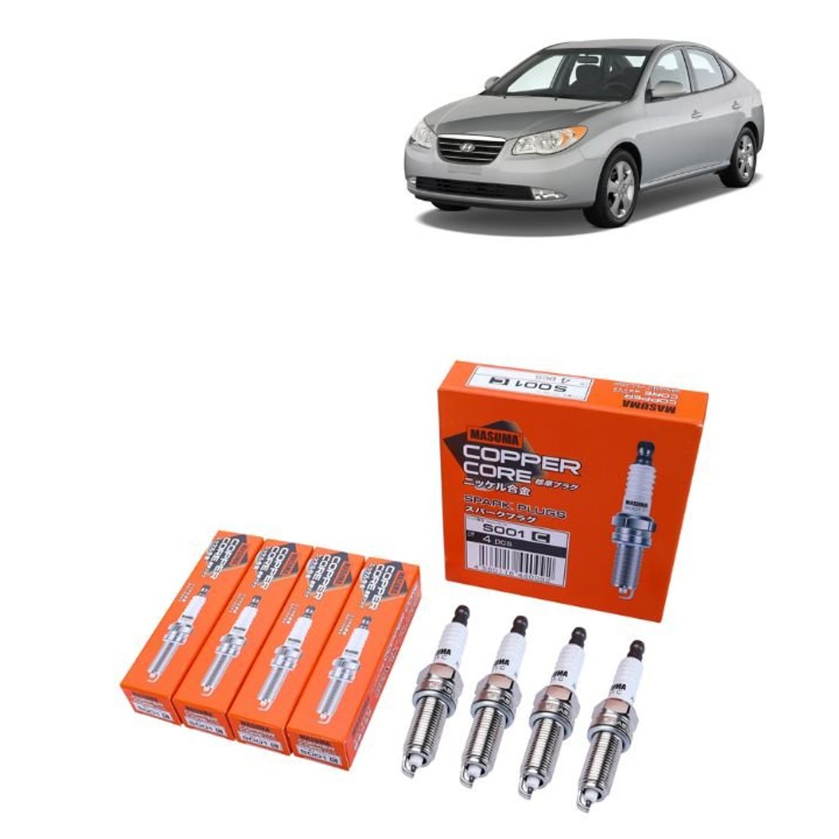 GENERICO - Bujías Iridio Masuma Pack 4 Para Hyundai Elantra 16L S001C
