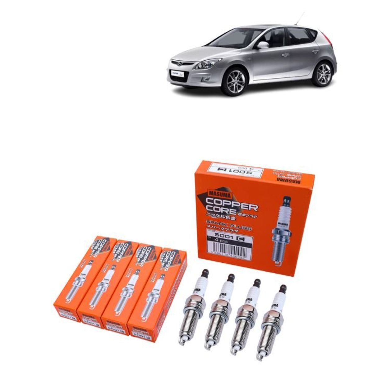 GENERICO - Bujías Iridio Masuma Pack 4 Para Hyundai I30 I II S001C