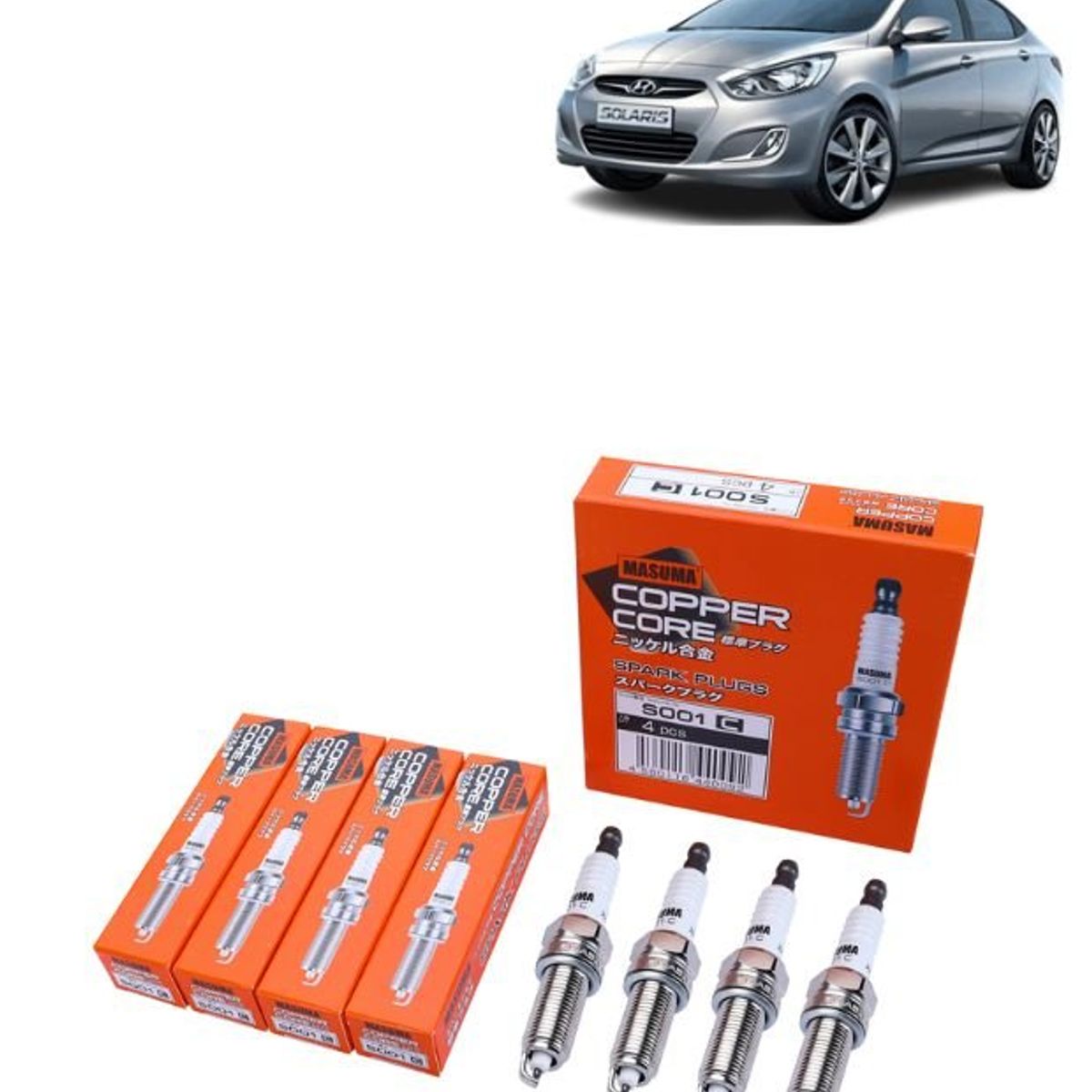GENERICO - Bujías Iridio Masuma Pack 4 Para Hyundai Solaris S001C