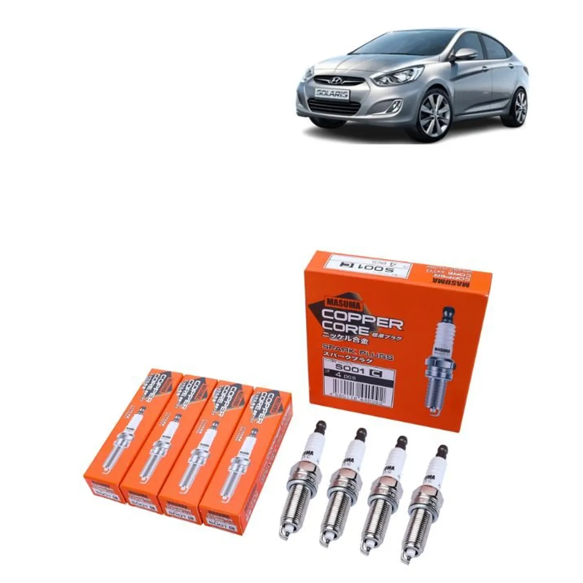 GENERICO - Bujías Iridio Masuma Pack 4 Para Hyundai Solaris S001C