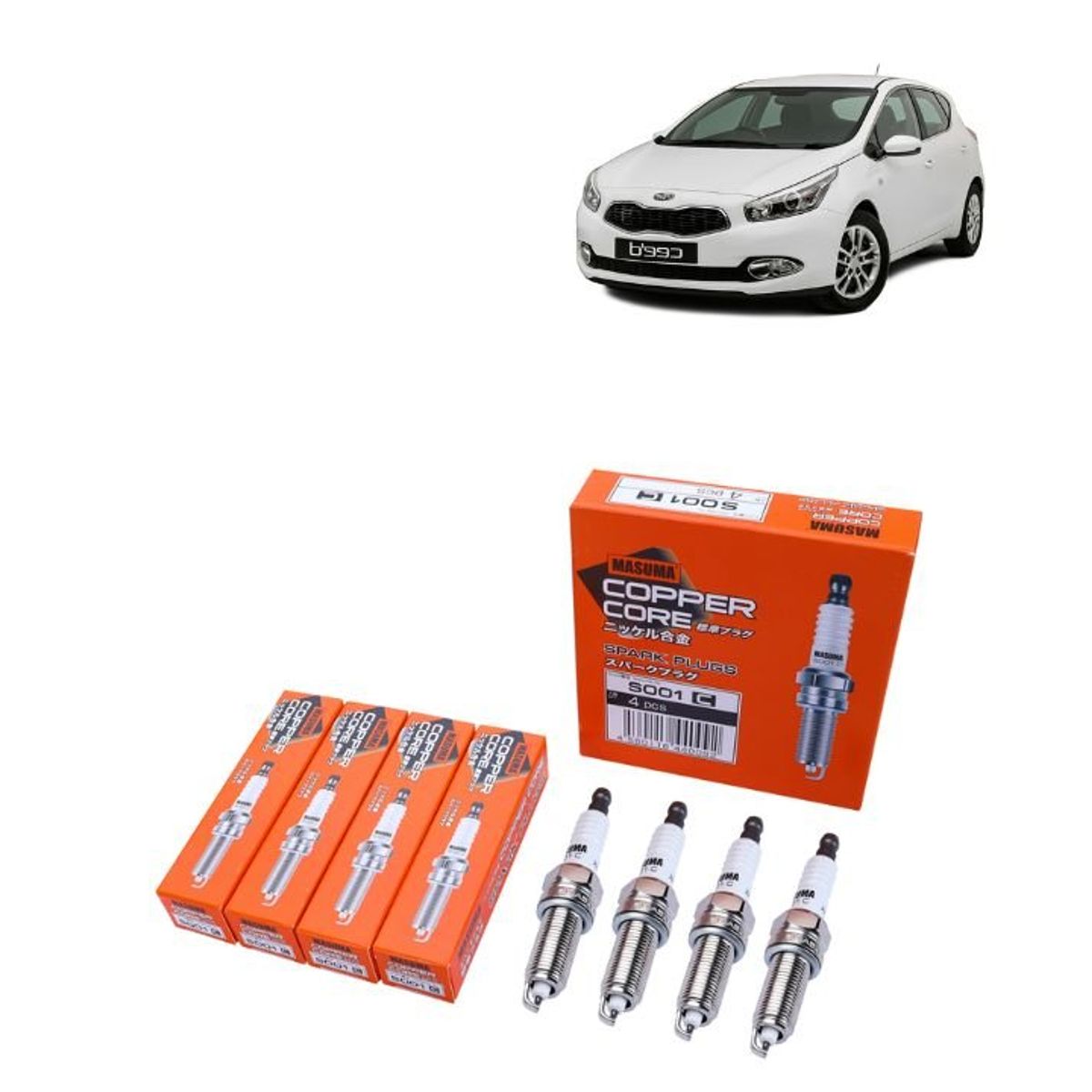 GENERICO - Bujías Iridio Masuma Pack 4 Para Kia Ceed 14L 16L S001C