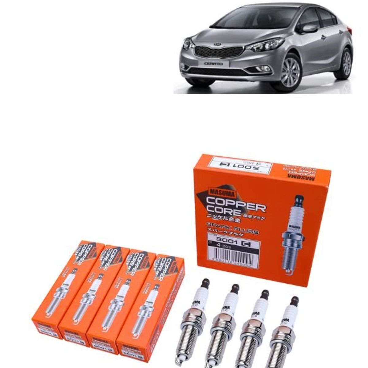 GENERICO - Bujías Iridio Masuma Pack 4 Para Kia Cerato III IV S001C