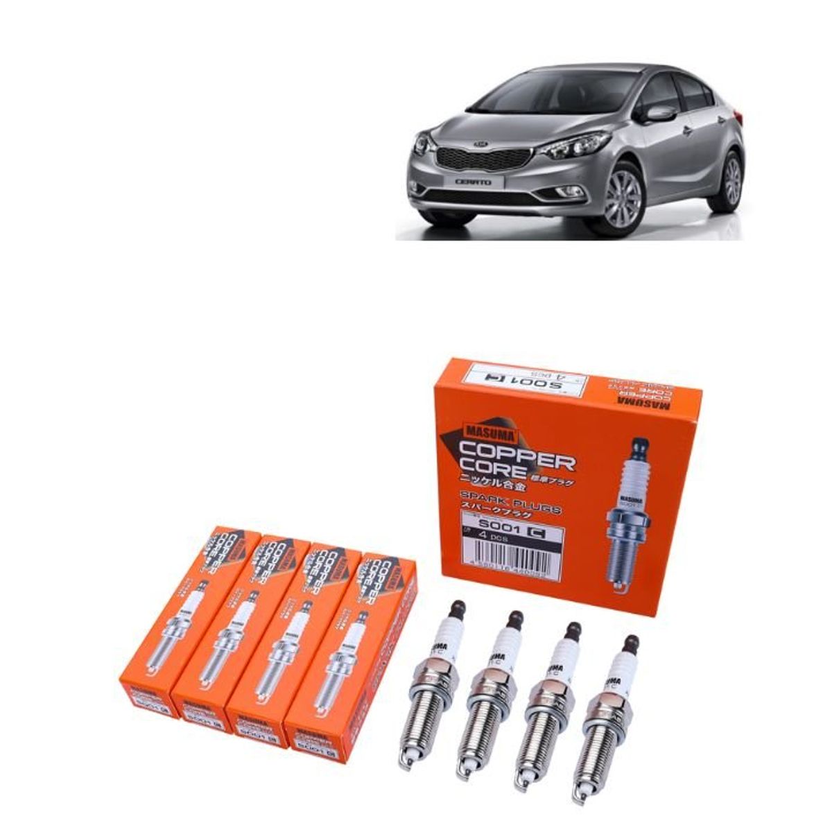 GENERICO - Bujías Iridio Masuma Pack 4 Para Kia Cerato III IV S001C