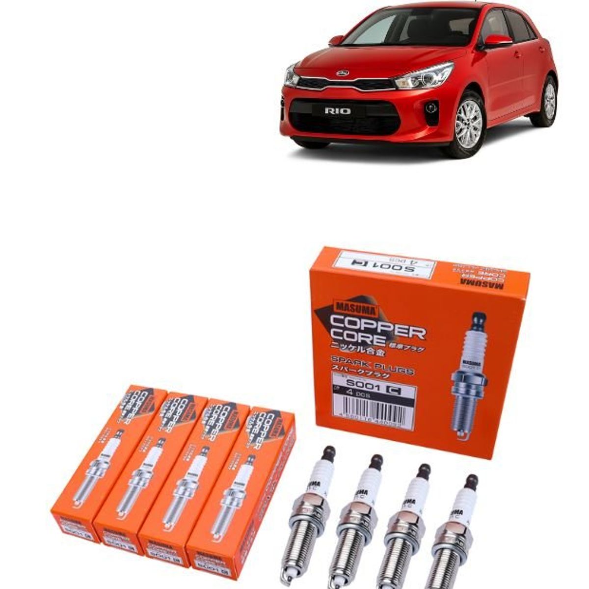 GENERICO - Bujías Iridio Masuma Pack 4 Para Kia Rio III IV X S001C