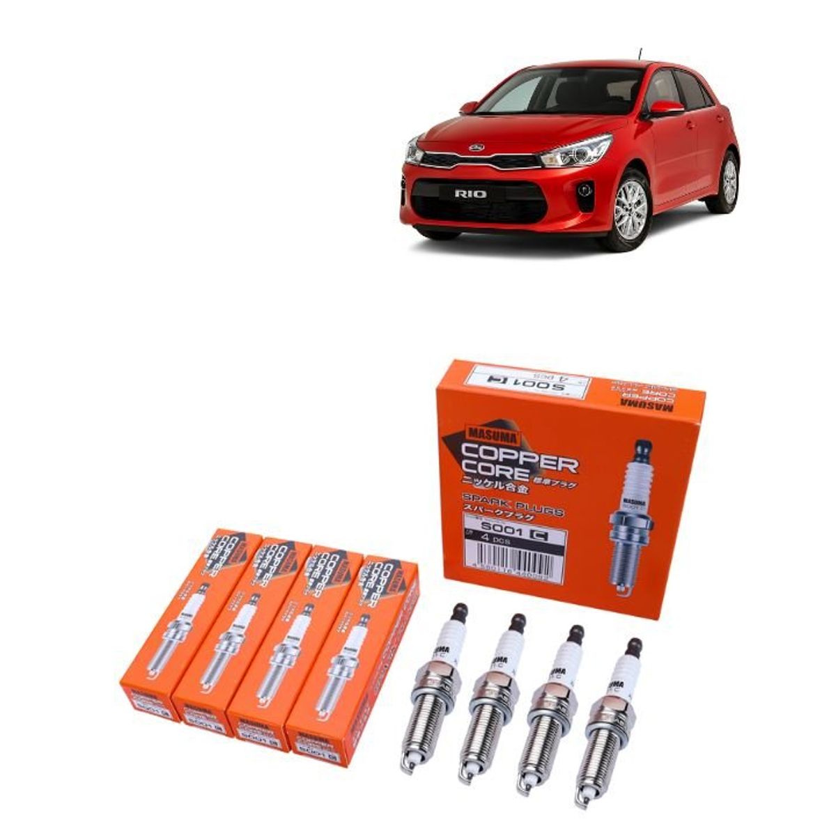 GENERICO - Bujías Iridio Masuma Pack 4 Para Kia Rio III IV X S001C