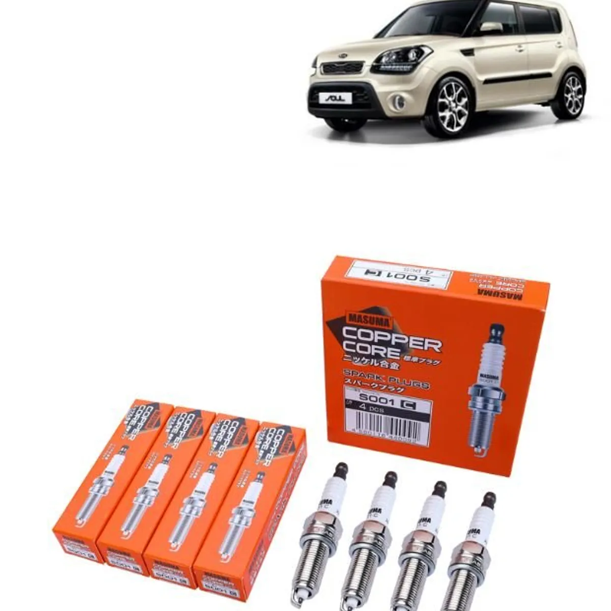GENERICO - Bujías Iridio Masuma Pack 4 Para Kia Soul II III S001C