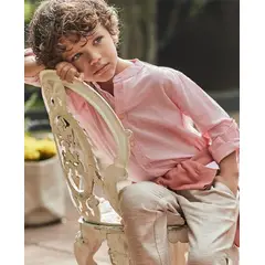 MAYORAL - Camisa lisa botones cuello mao niño