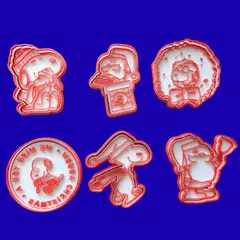 GENERICO - Set 6 Cortadores De Galletas De Navidad De Snoopy 8 Cm