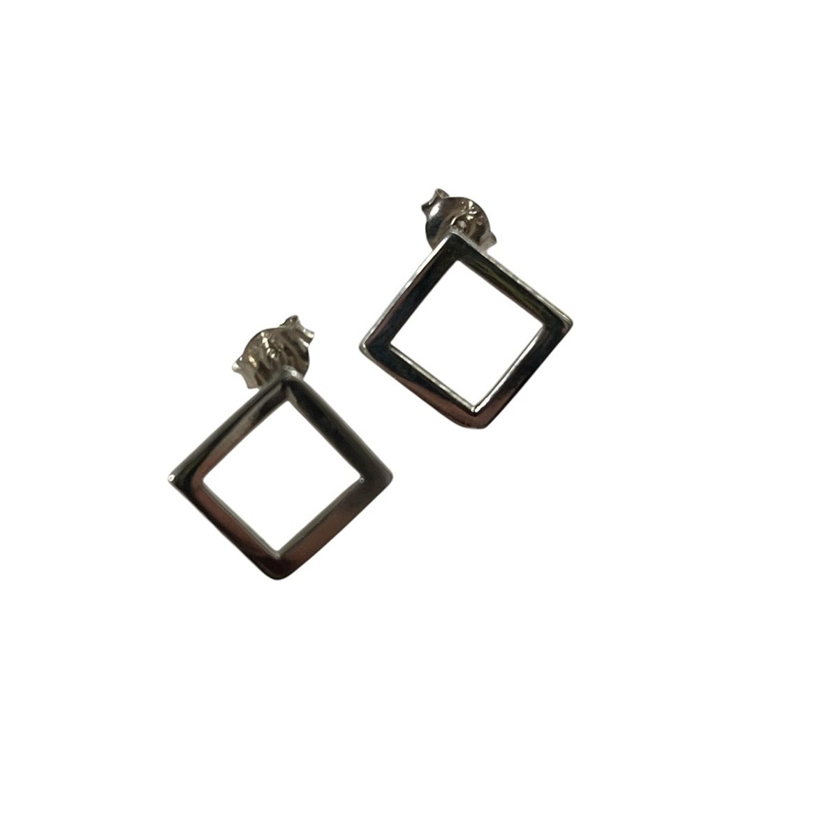TAETHAI - Aros plata 925 al lóbulo, sin piedras, cuadrados