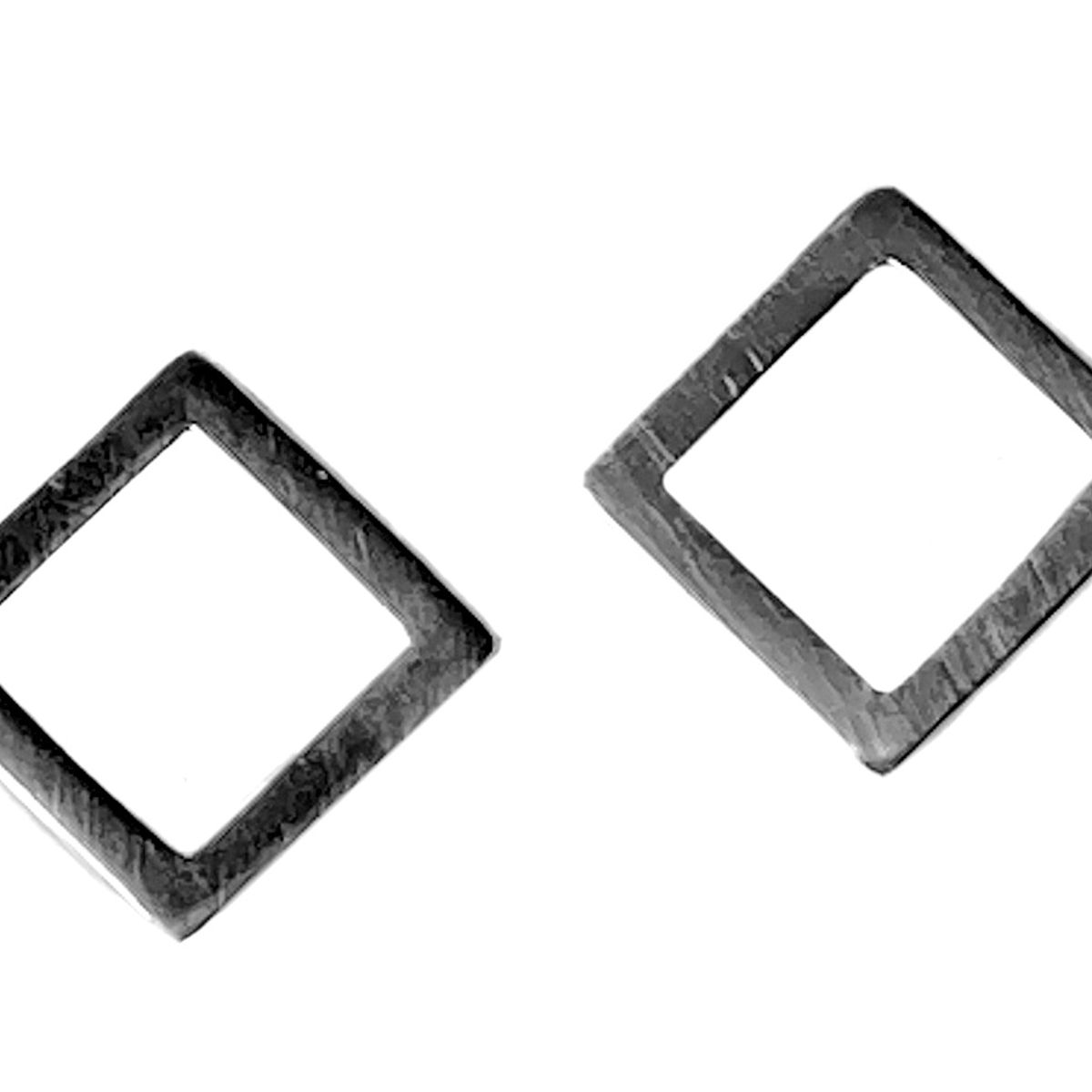 TAETHAI - Aros plata 925 al lóbulo, sin piedras, cuadrados