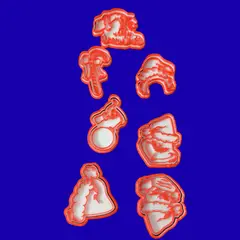 GENERICO - Set 7 Cortadores De Galletas De Grinch Navidad 8 Cm