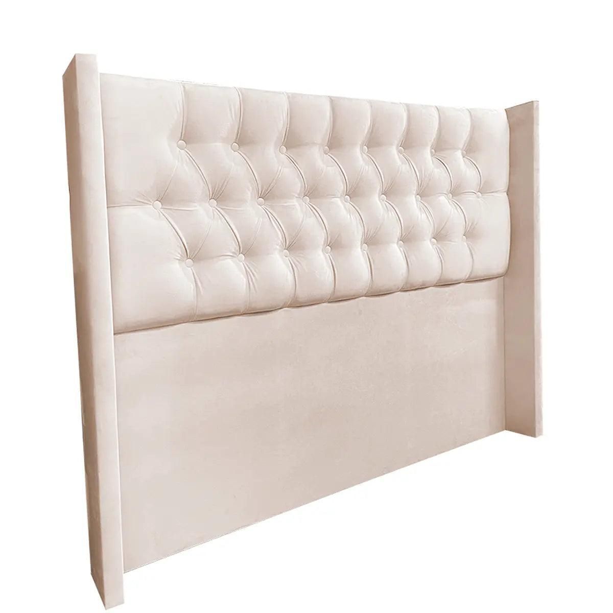 GENERICO - Respaldo De Cama King Capitone De Brazos Beige