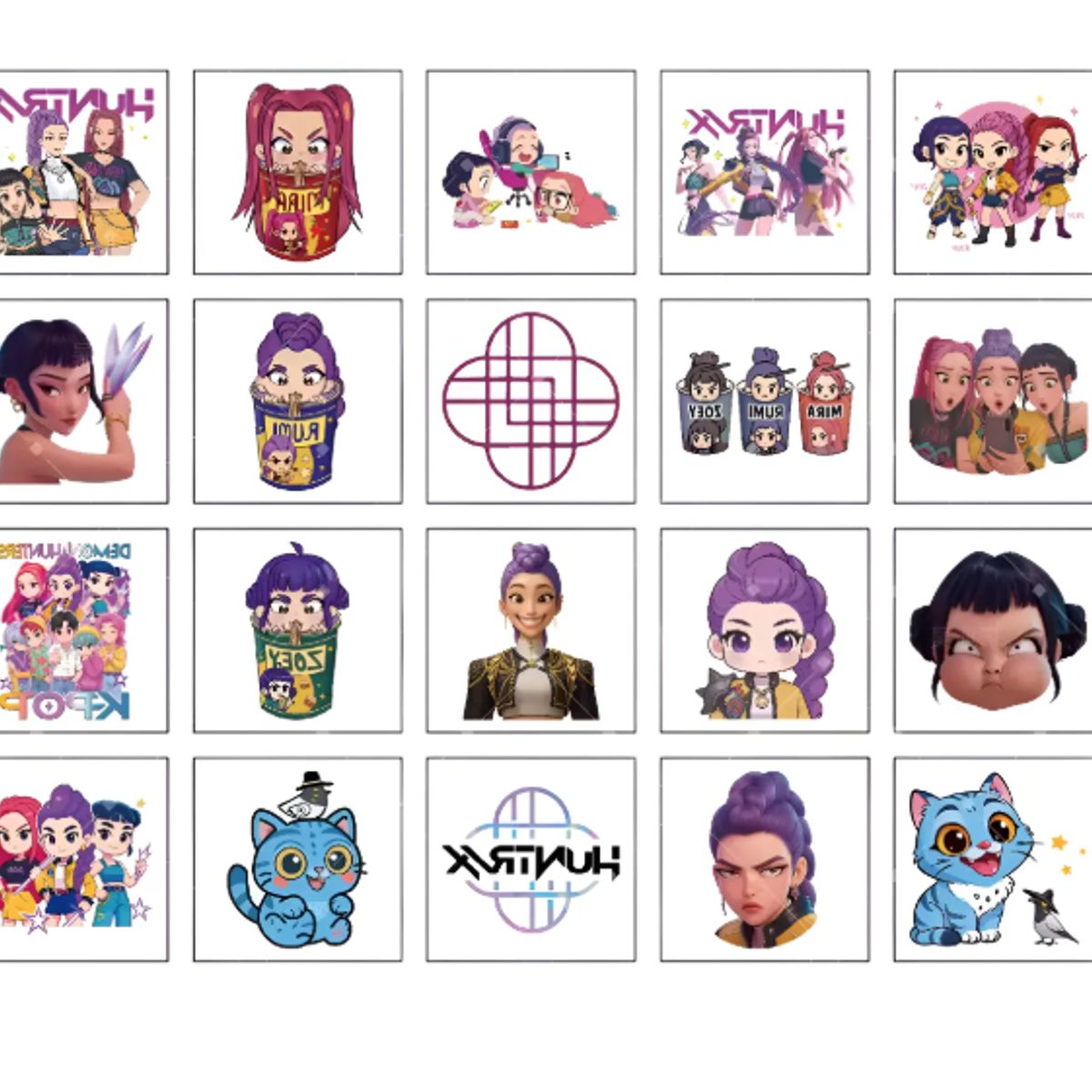 GENERICO - Pack 20 Tatuajes Temporales Guerreras Kpop 5cm Fans Kids