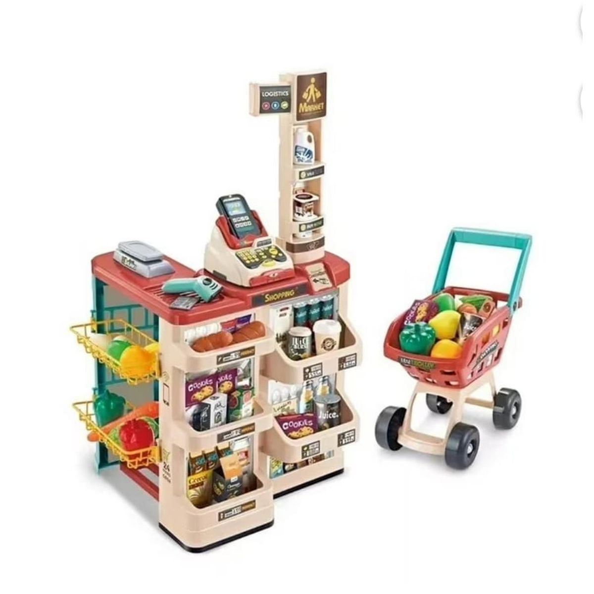 GENERICO - Juego De Supermercado Con Carrito Y 48 Piezas