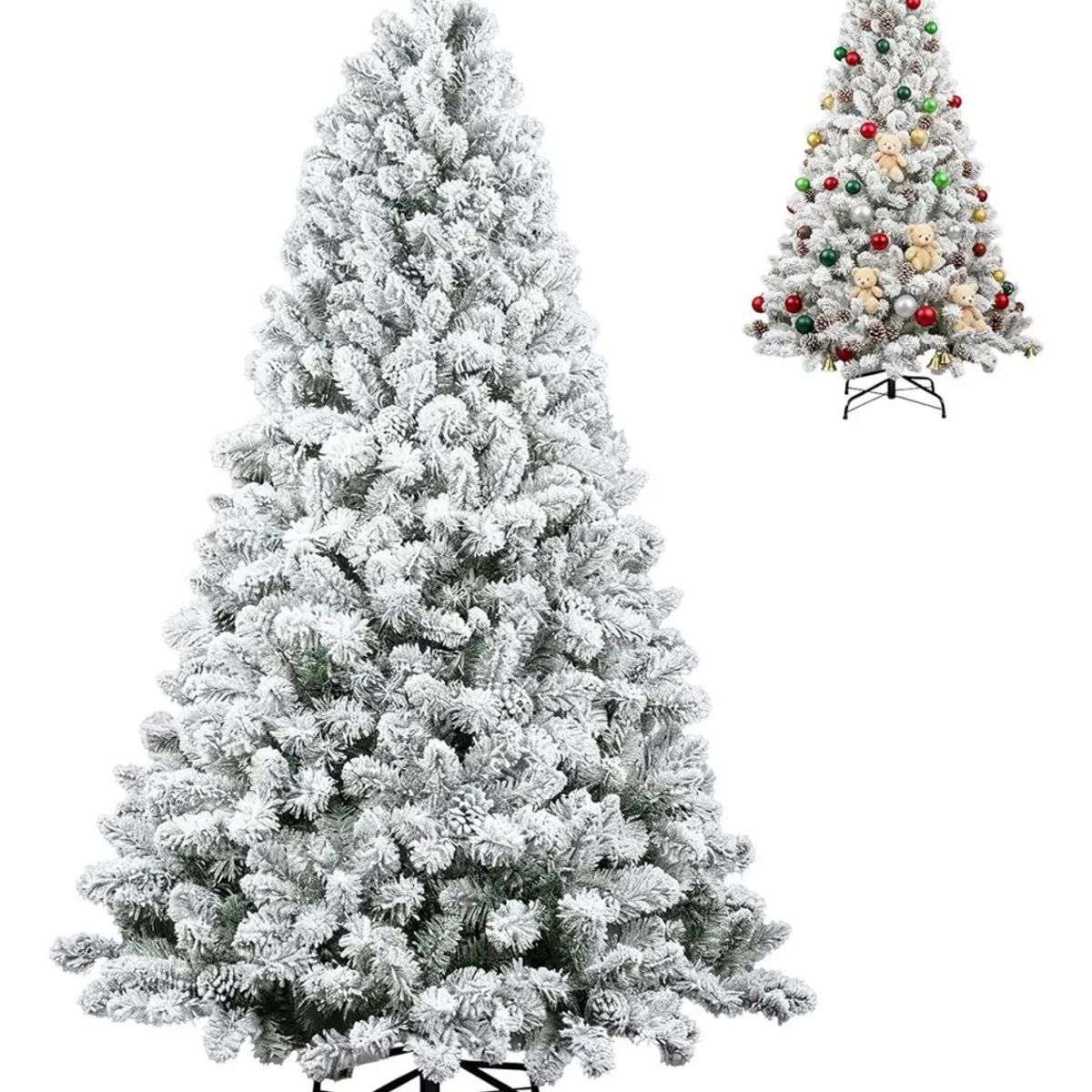 SUPERCENTER - Adorno Árbol De Navidad Pascua Con Copos De Nieve 180cm