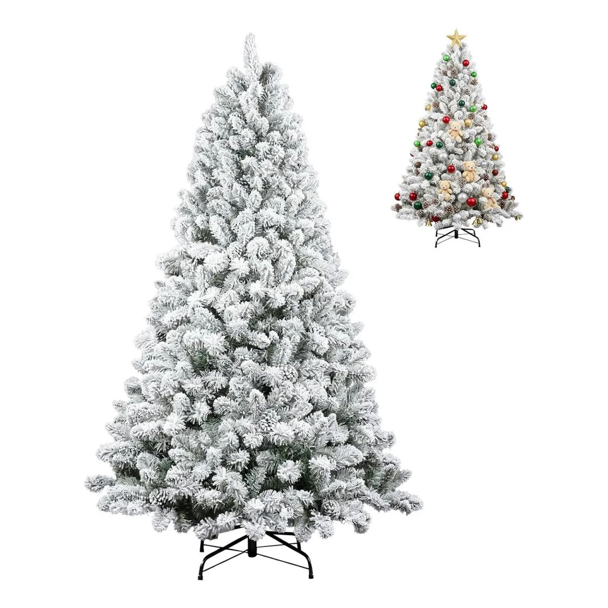 SUPERCENTER - Adorno Árbol De Navidad Pascua Con Copos De Nieve 180cm